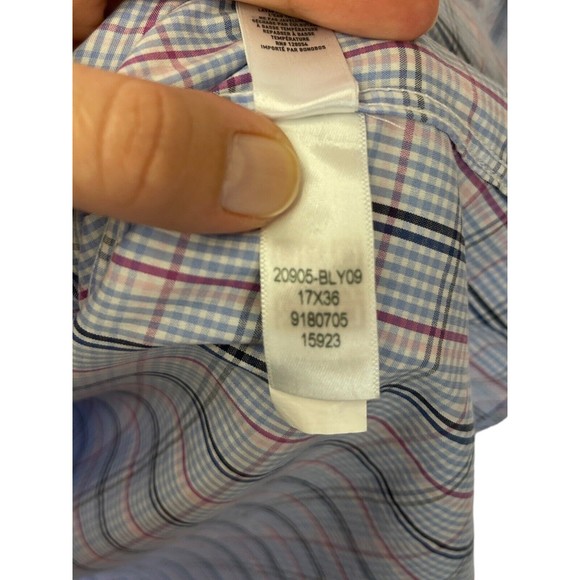 Bonobos Blue Plaid Pattern Men's 17-36 Stretch Slim Fit - Picture 12 of 13